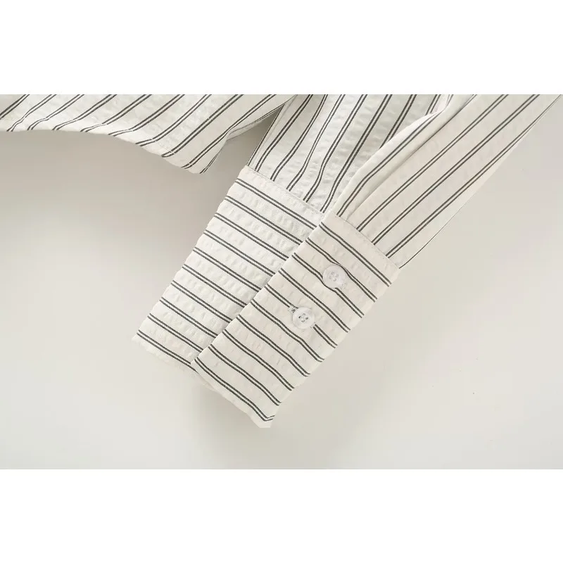 TRAF ZR блузки для женщин асимметричные полосатые рубашки Harajuku модная винтажная