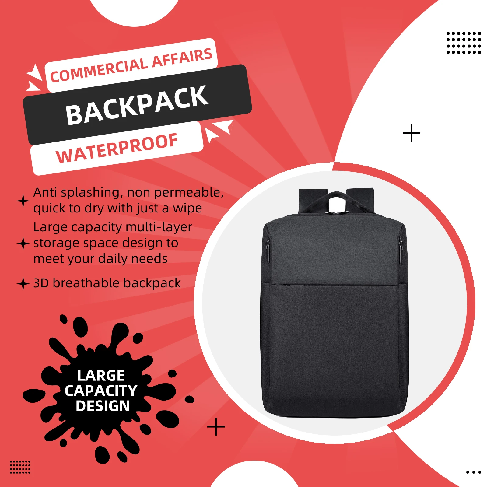 Минималистская деловая сумка для поездок многофункциональная сплошной цвет