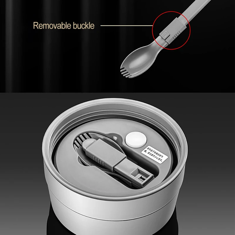 Термобанка для еды со складной ложкой 800 мл |