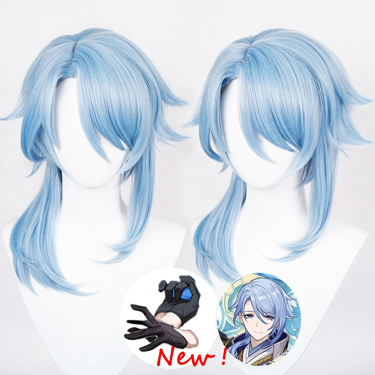 

Simulation Scalp Genshin Impact Kamisato Ayato Cosplay Wig Anime Cosplay Wig Heat Resistant Synthetic Ayaka Brother Ayato Wigs