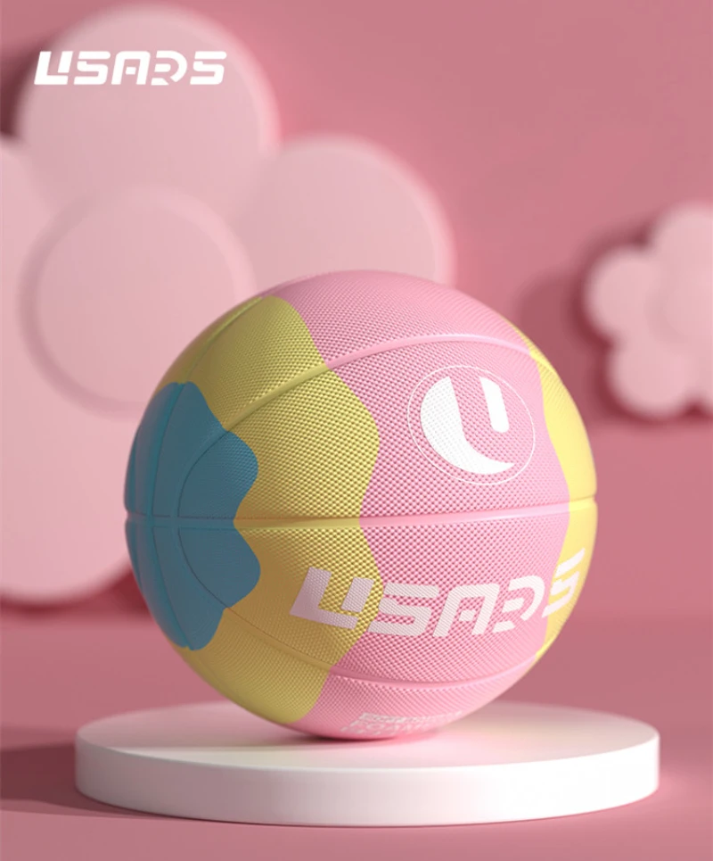 Usars Rainbow Series Rubber Material Gear marks Special Training Basketball For Children Ball Size 5