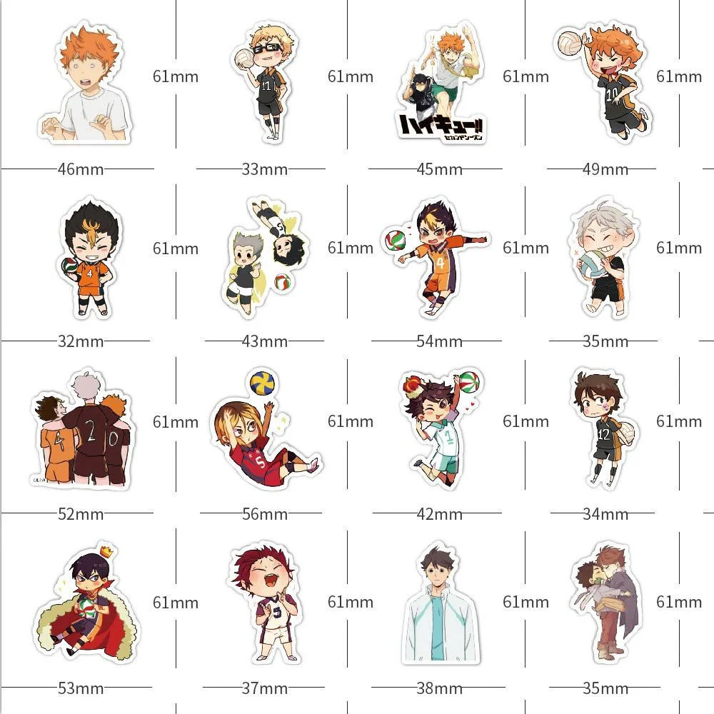 10/30/50PCS Anime Volleyball Junior Delicate Decal Sticker Toy Graffiti Diary Notebook Laptop Ipad Haikyuu Sticker Wholesale images - 6