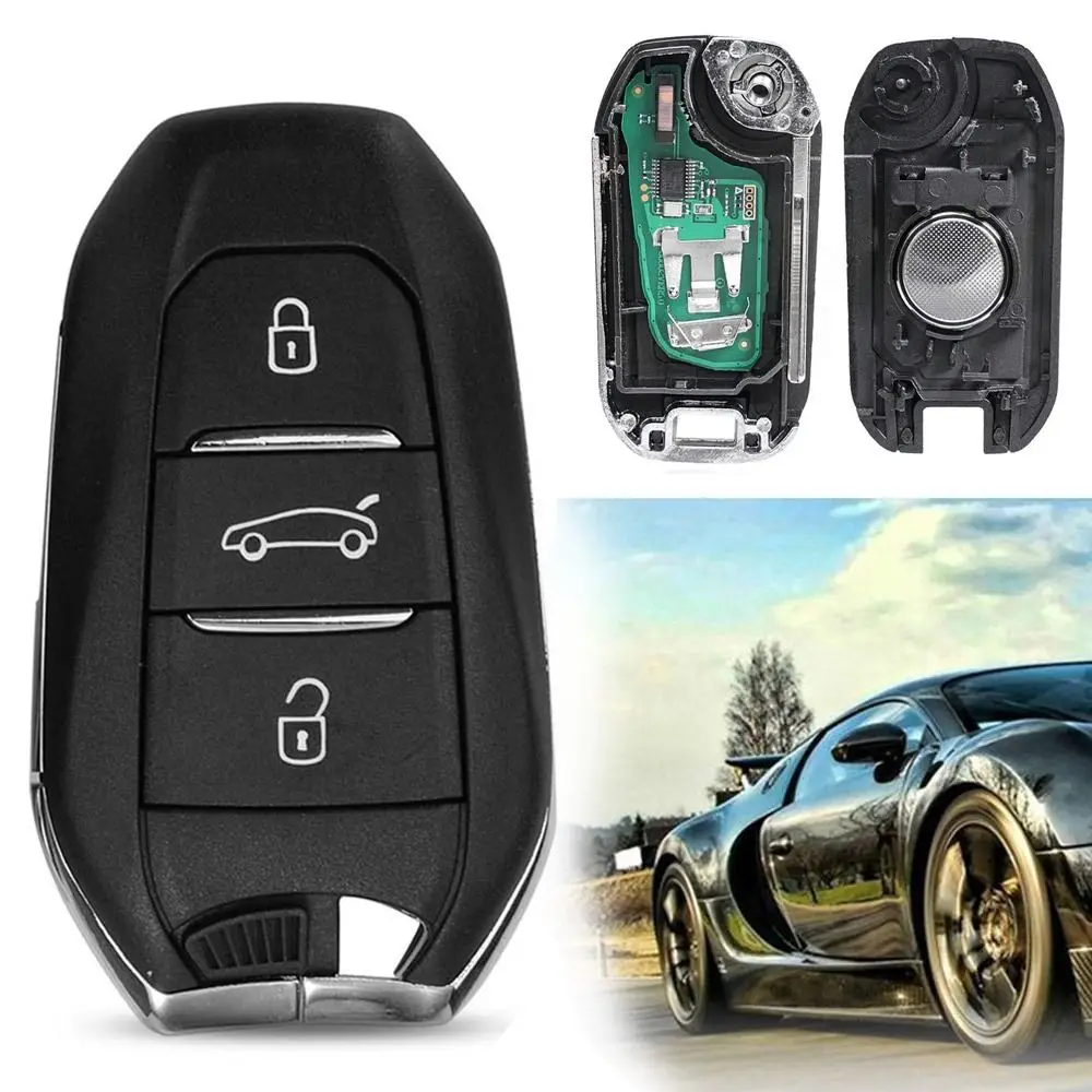 

3 Buttons Remote Car Key HU83 VA2 Blade 4A ID46 Chip Car Remote Key 433MHz Key Shell for Peugeot 308 508/Citroen C4 DS4 DS5