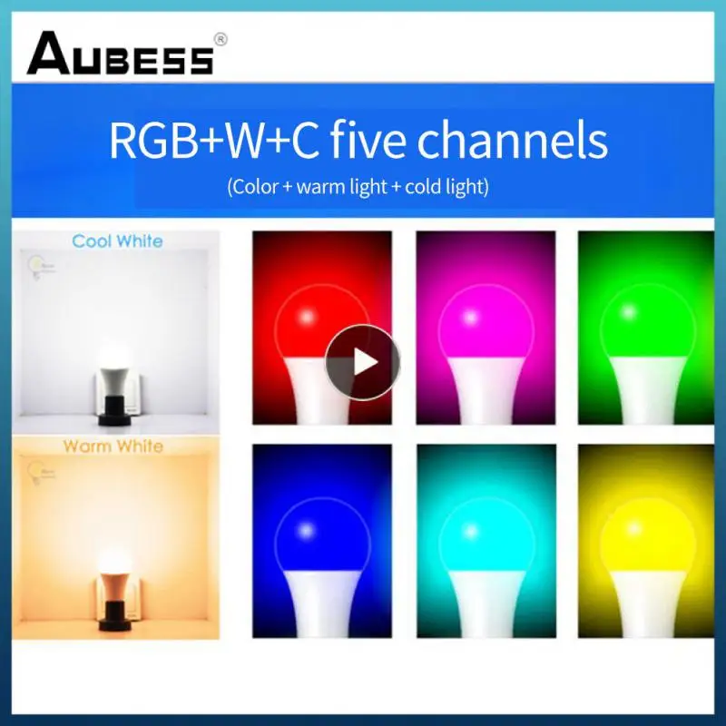

1~8PCS Smart Light Bulb Work With Alexa Google Home 9w Led Bulb E27/e26/b22 Led Bulb Lamp Smart Home Dimming Rgbcw Energy Saving