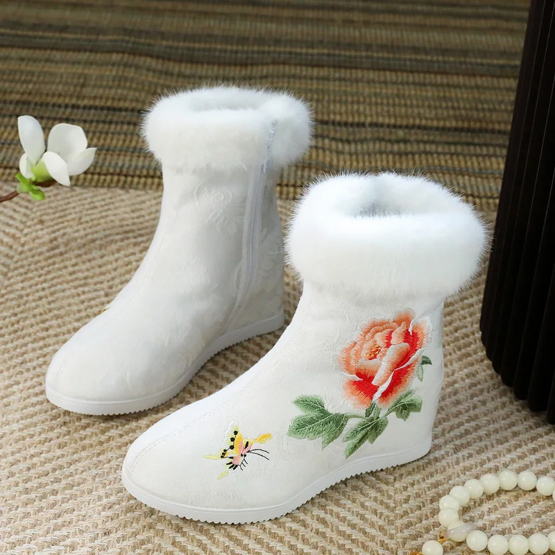 Женские ботинки на высоком каблуке зимняя обувь сапоги женские с круглым носком