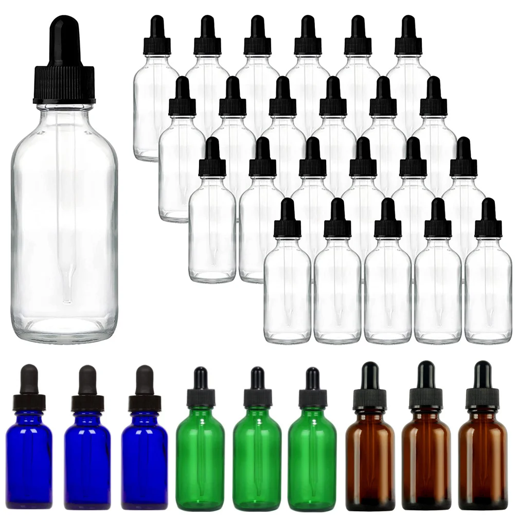 

5pcs 5/10/15/20/30ml/50ml Amber Empty Glass Dropper Bottle Essential Oil Aromatherapy Liquid Reagent Refillable Containers
