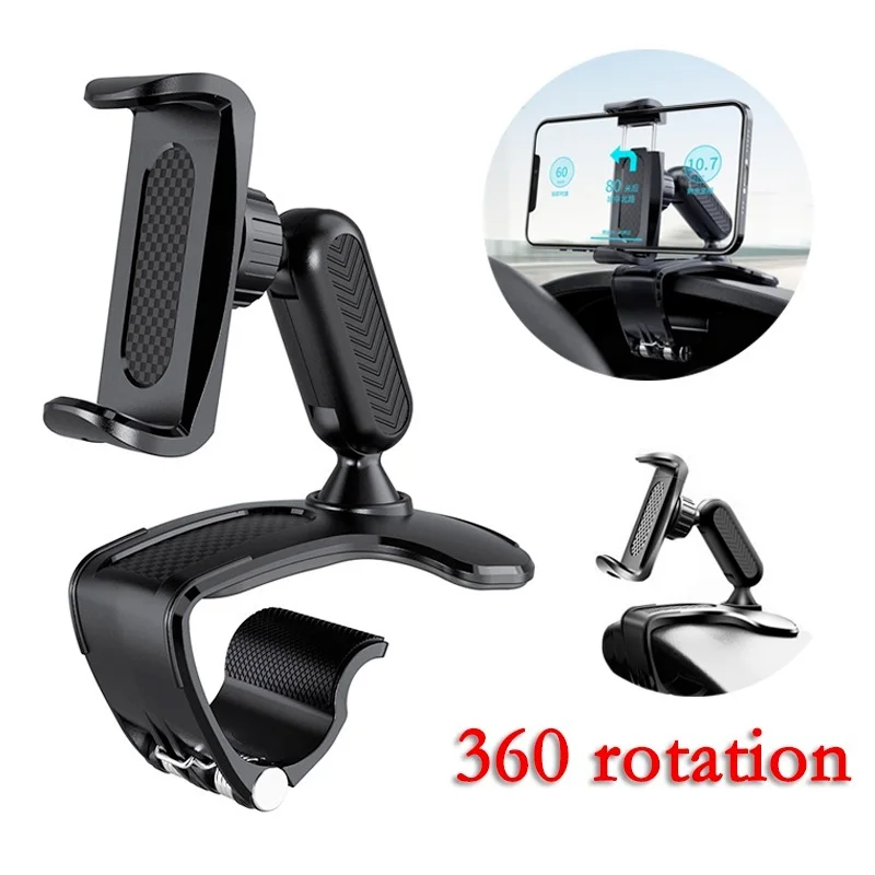 

DashBoard Mount Car Phone Holder 360rotation Rearview Mirror Clip Stand Multifunction Bracket for Xiaomi Huawei IPhone 12