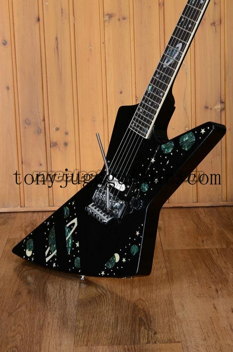 

Rhxflame Rare Boris Dommenget Matthias Jabs Scorpions Galaxy Explo Black Diamond Guitar Floyd Rose Tremolo, Planets Inlay