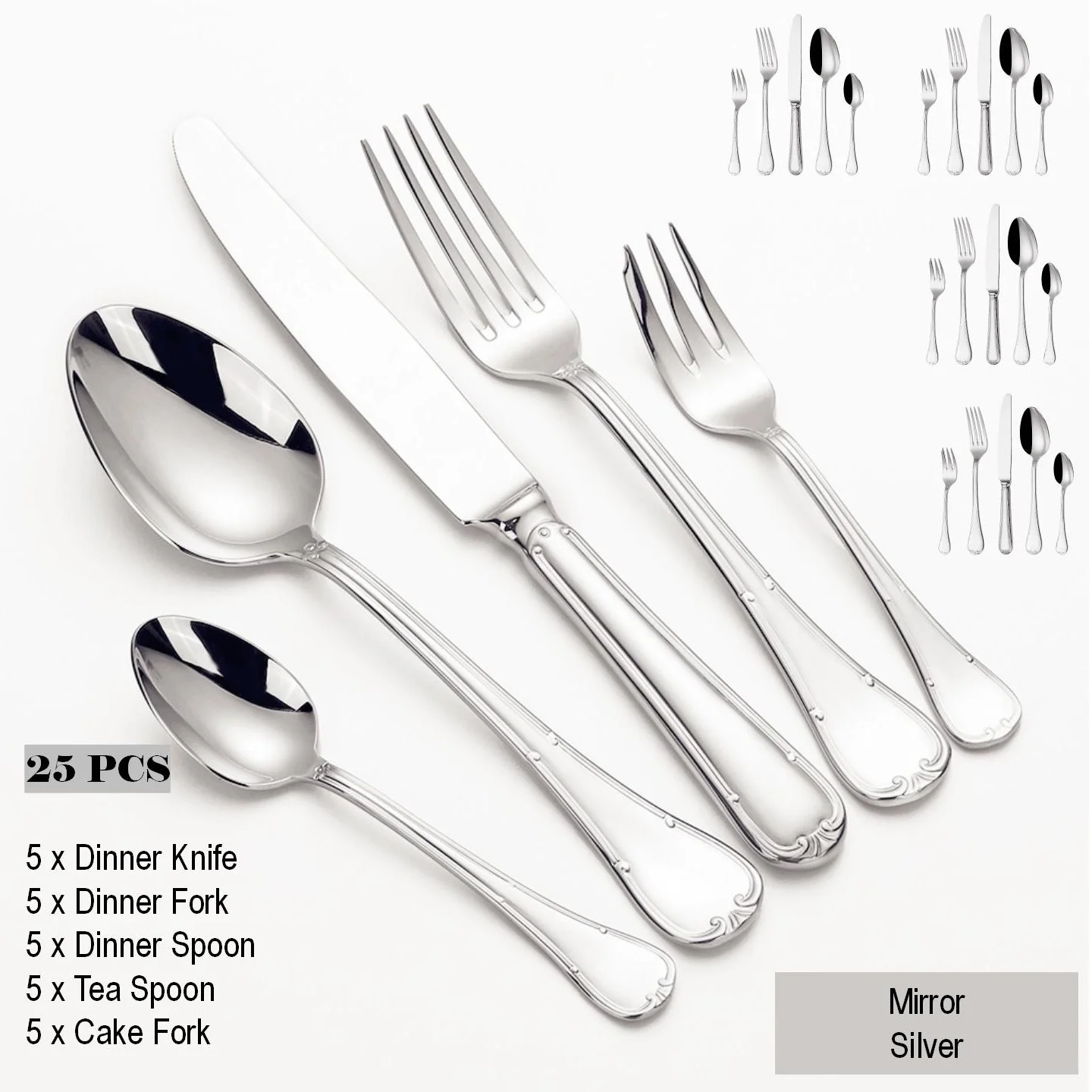 

Золотой набор столовых приборов из нержавеющей стали