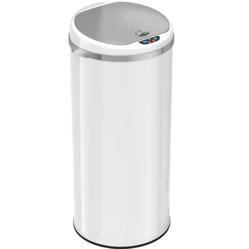 

Round Sensor Trash Can, with Deodorizing feature, 13 Gallon, Pearl White