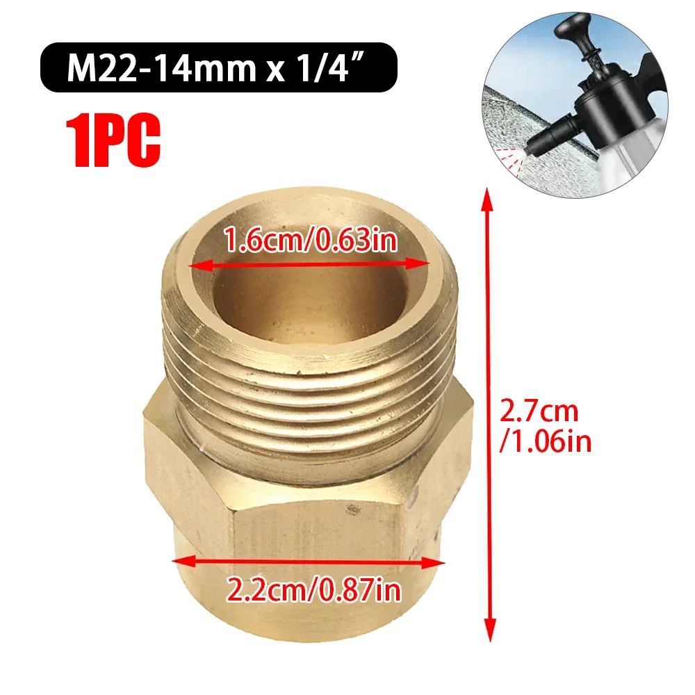 

1 шт M22 14 мм x 1/4 латунный адаптер для омывателя, переходник для пенной трубки 1/4 F2 для коннектора кастрюли высокого давления