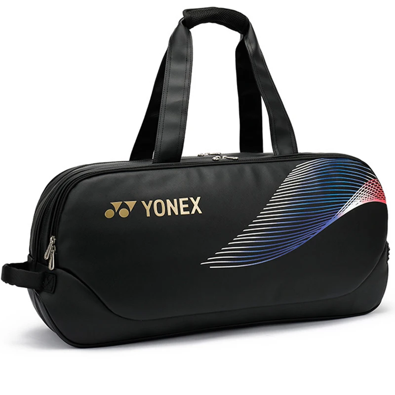 2022 YONEX Badminton Bag For Men Waterproof Soft Leather Sports Bag Max For 6 Badminton Rackets With Shoes Compartment