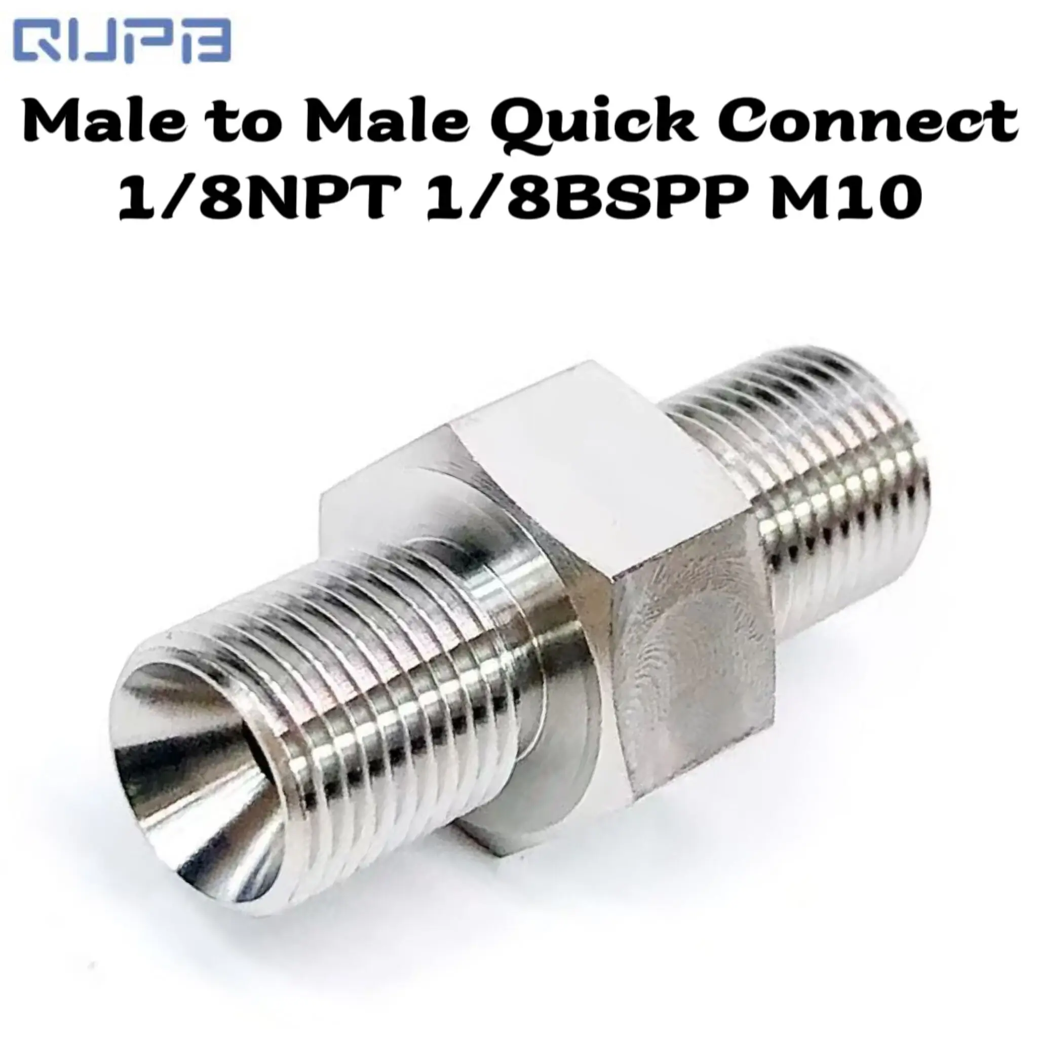

QUPB Male to Male Quick Connect 1/8NPT 1/8 BSPP M10 Stainless Steel