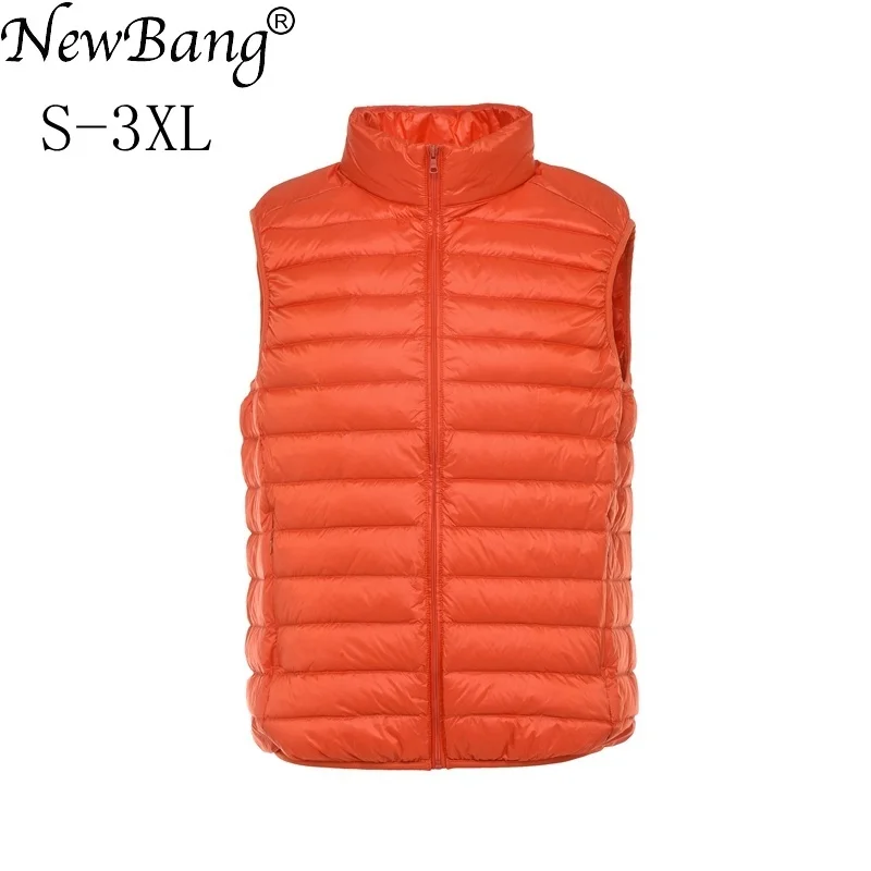 

NewBang Brand Men's Waistcoat Ultra Light Down Vest Men Lightweight Waterproof Sleeveless White Duck Down Male Slim Gilet