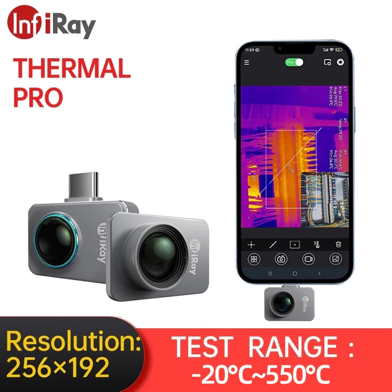 

InfiRay P2 Pro Thermal Camera for Android Phone Infrared Thermal Imager PCB Circuit Industrial Test Floor Heating HVAC