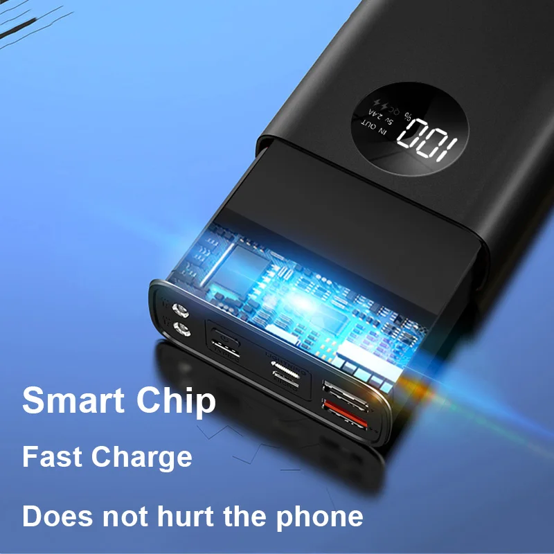 30000mAh Super Fast Charge Power Bank 66W Digital Display External Battery with Flashlight for iphone Xiaomi