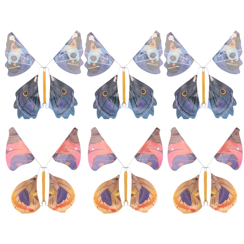 

Metal Bracket Butterfly Rubber Band Power Wind Up Butterfly Toy (6Pcs)