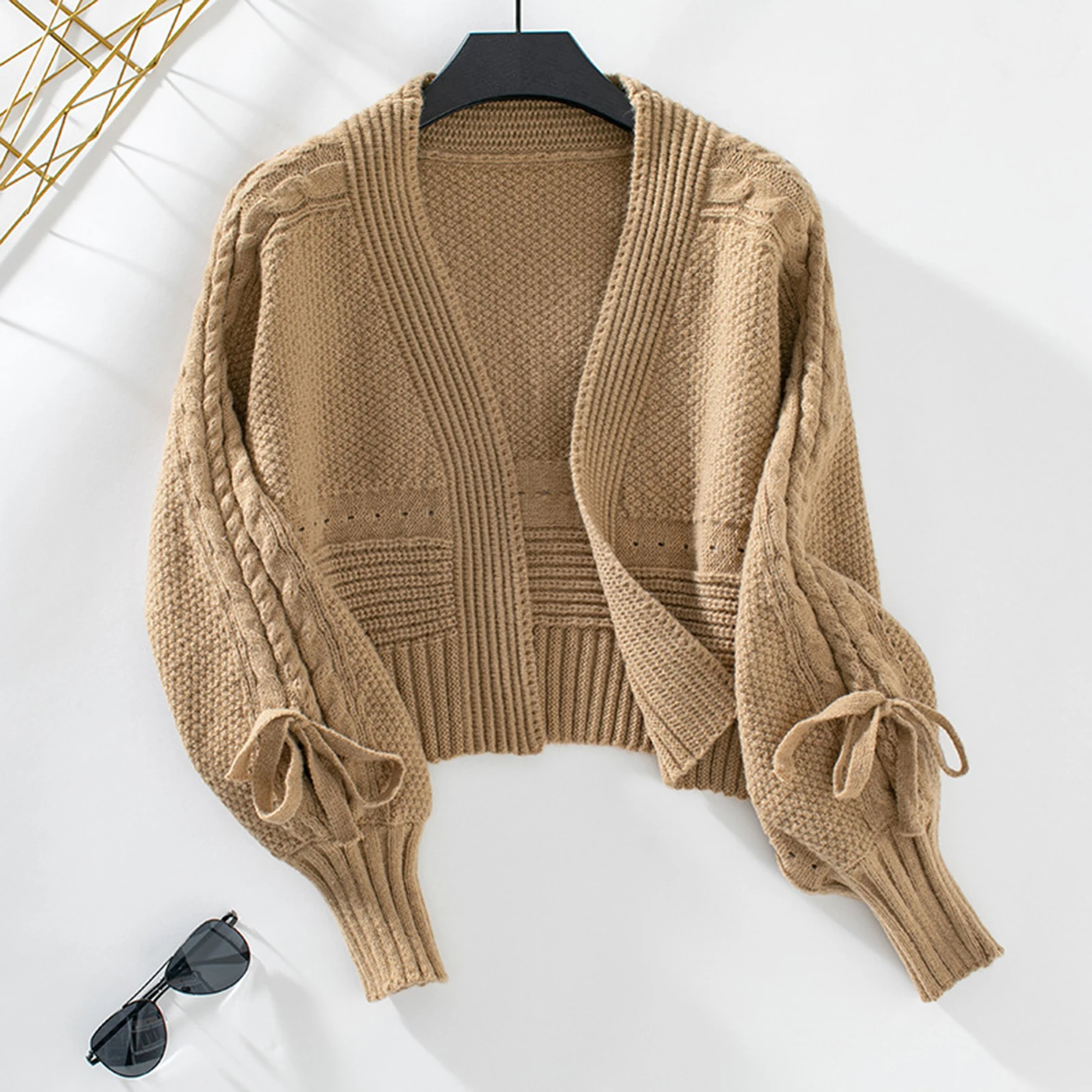 Трикотаж с открытым передом и длинными рукавами кардиган модная повседневная