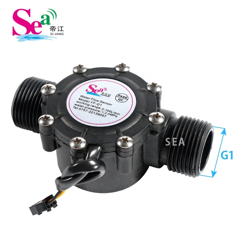 

SEA YF-G1 DN25 pipe water flow sensor Hall sensor Meter flowmeter heater Accessories Flow range 2-100L/min