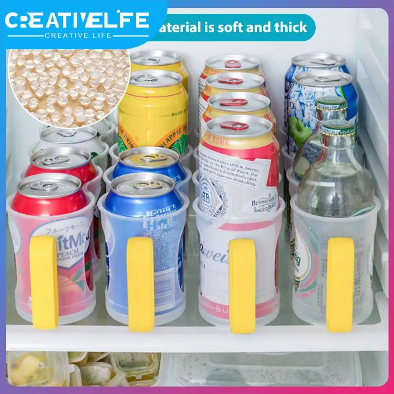 

Beverage Fridge Kitchen Refrigerator Storage Box Space-saving Portable Soda Can Storage Rack Fridge Stackable With Stand Durable
