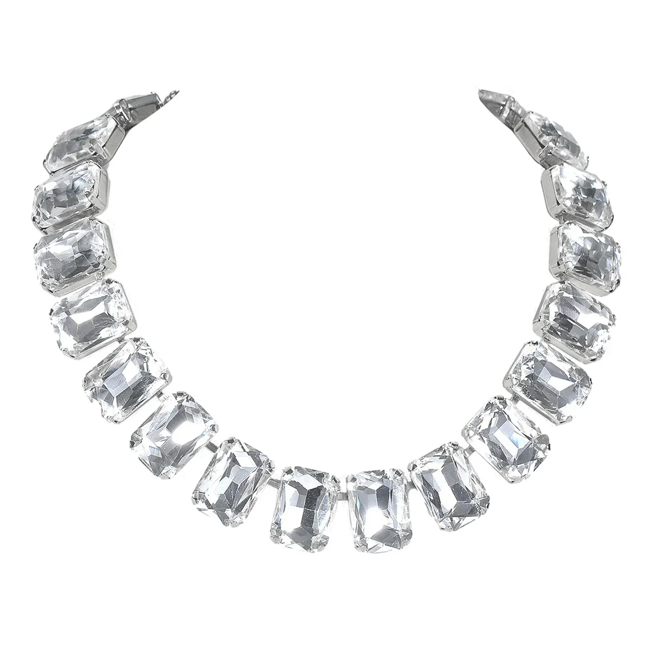 Ожерелье-колье с кристаллами и стразами для женщин изумрудное массивное