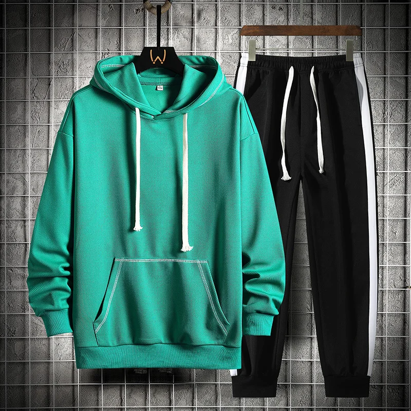Casual Set Men's Spring and Autumn 2023 New Youth Loose Fit Free Wear Sweatshirt+Sweatpants Two Piece Set Men's Street Clothing