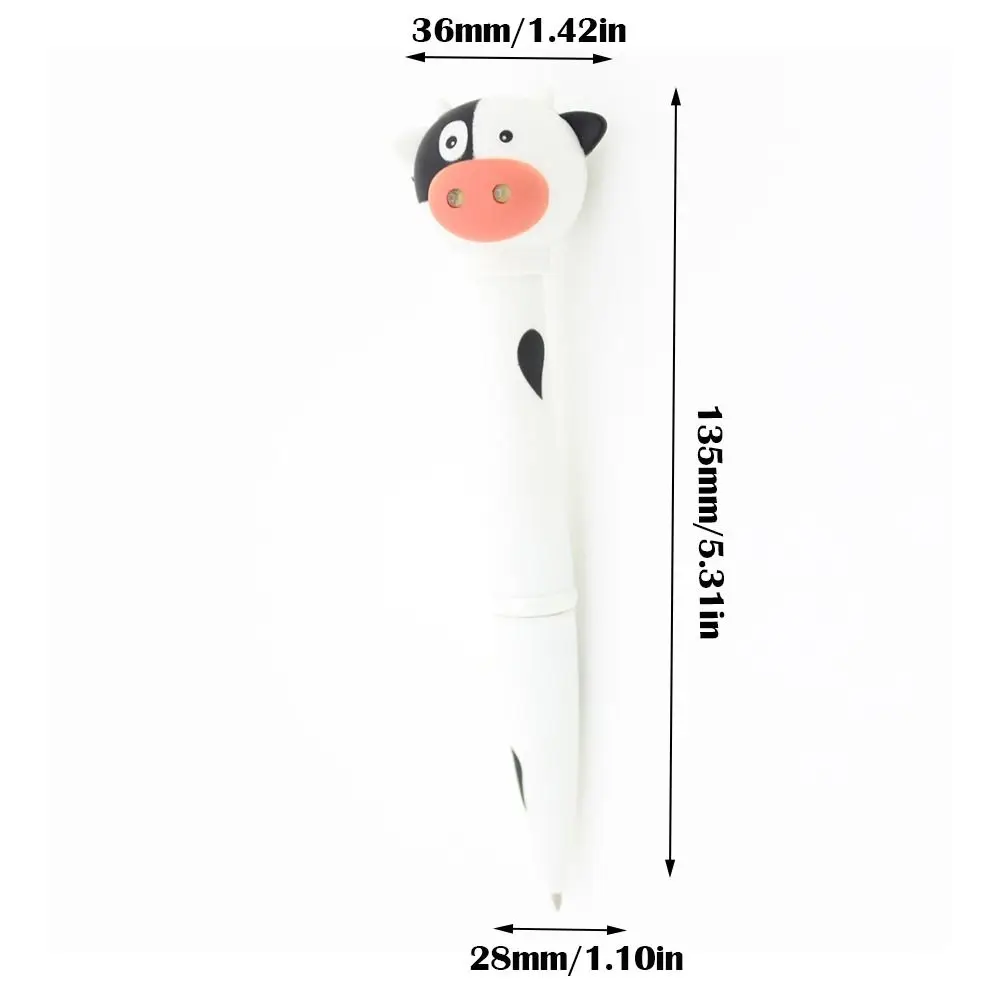 Забавный подарок светящаяся шариковая ручка в форме коровы пластиковая