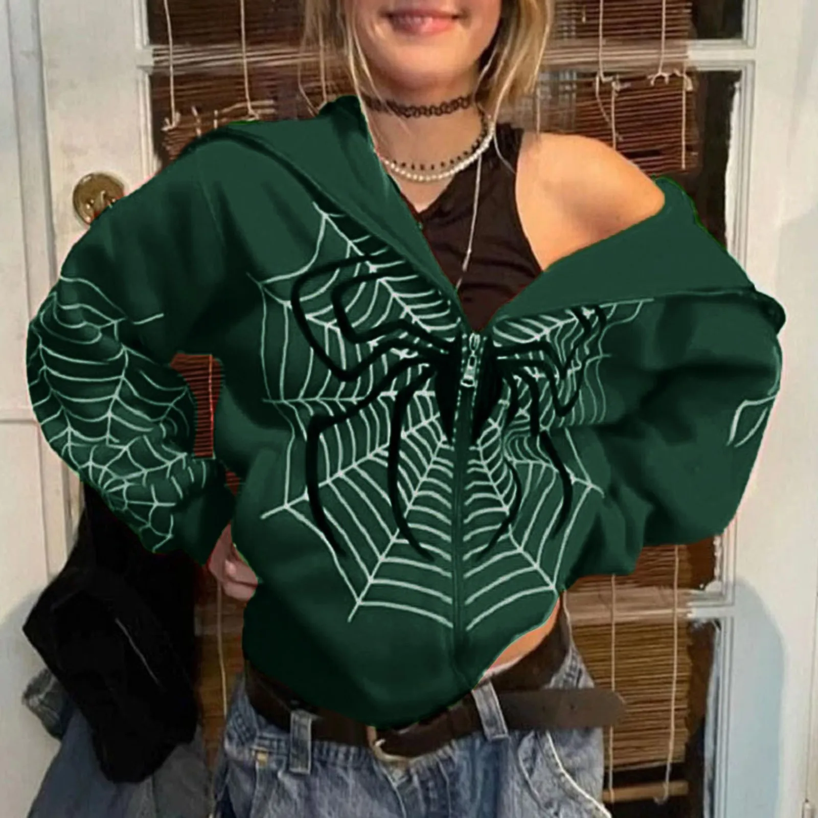 

Женская толстовка с капюшоном, на молнии, с длинным рукавом