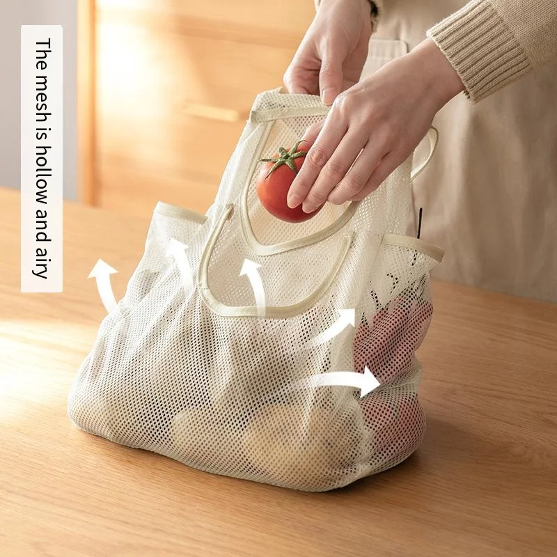 

Fruit Vegetable Hanging Bag Kitchen Wall-Mounted Large Garlic Net Bag Onion Ginger Storage Bag Household Storage Products
