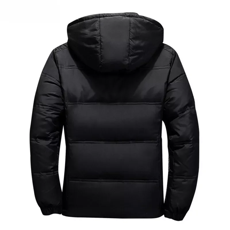 Thick Duck Parka Mens Down Jackets Winter Outdoor Coat White Duck Down Men Winter Warm Solid Color Hooded Down Coats