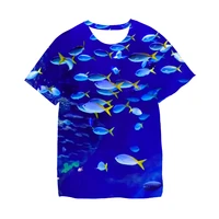 blue sea shark series new baby childrens game t shirt clothing cartoon print 3d short sleeve harajuku t shirt for 3 14 y