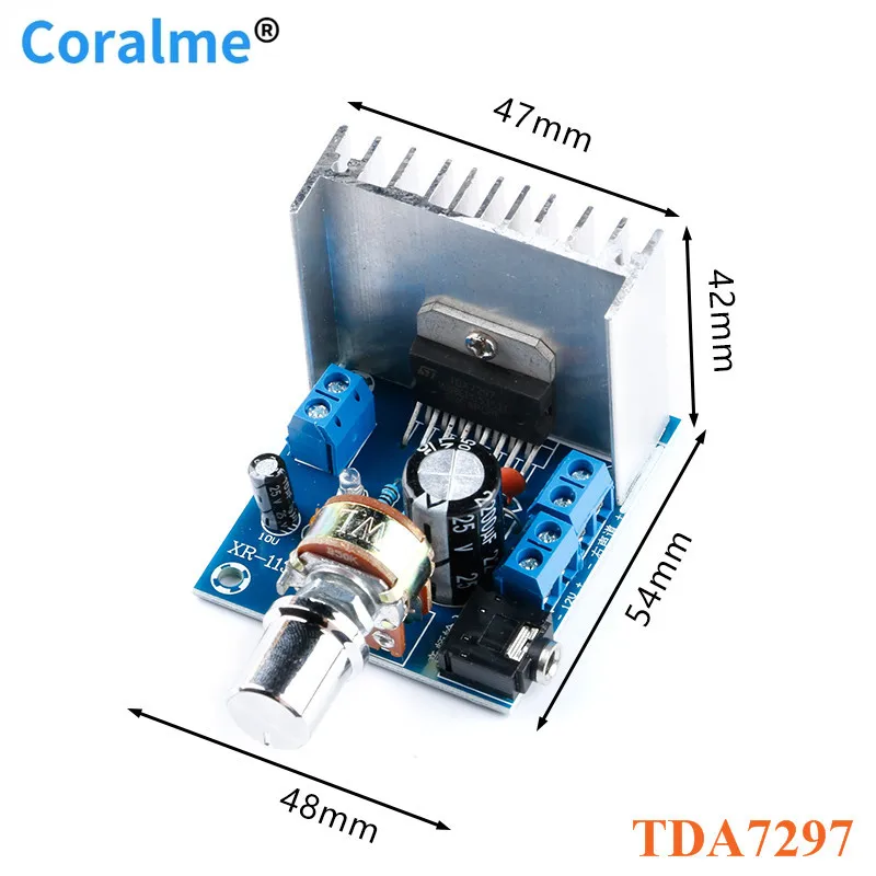 

TDA7297 15W*2 Amplifier Board Module 9-15V AC DC Digital Audio Power Amplifier Module Stereo Dual Channel 15W+15W Amplificador