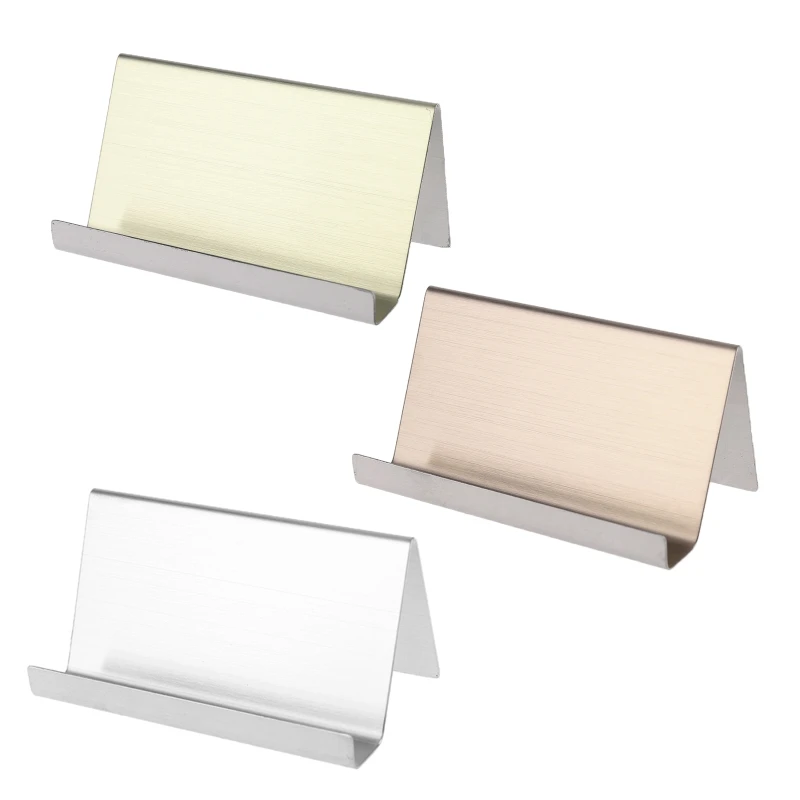 

Stainless Steel Business Name Card Holder Display Stand Rack Desktop Table Organizer for Office 3 Colors