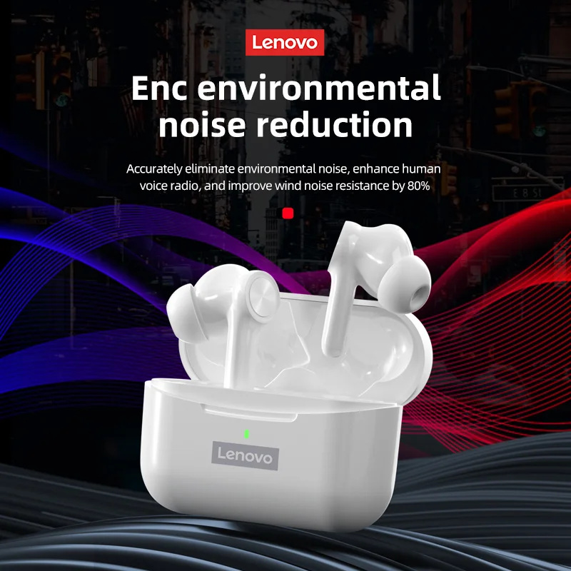 

Lenovo LP70 TWS Wireless Bluetooth Earphone Sport Stereo Headphones Microphones Gaming Noise Cancelling HD Calls Earbuds