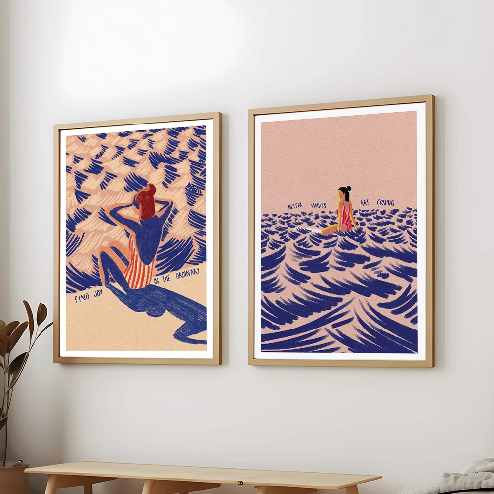 Картина на холсте Лучшие волны картина в полоску с девушкой современные