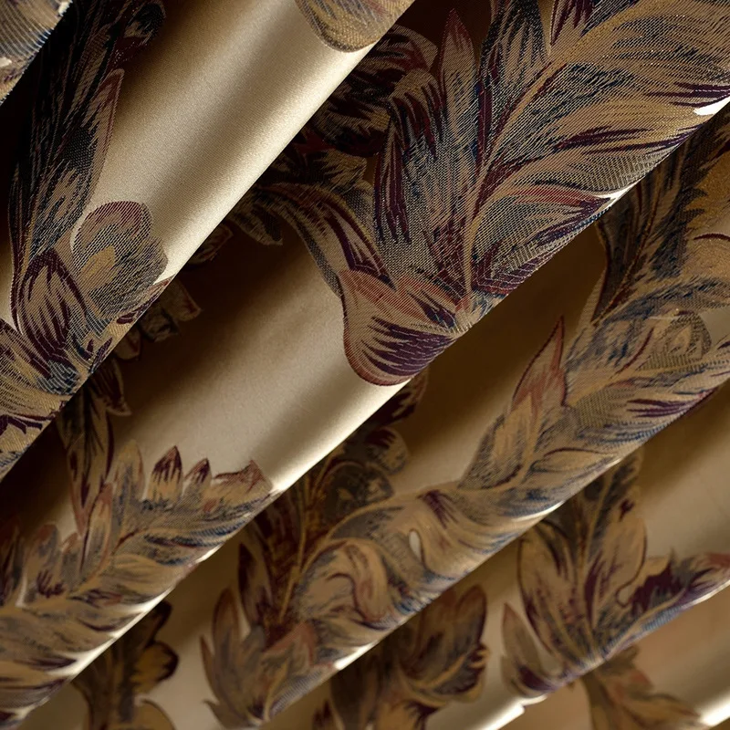 Zasłony z Europy Północnej do salonu Sypialnia Jadalnia Blokujące światło Jedwabne zasłony Jak Precyzyjne żakardowe