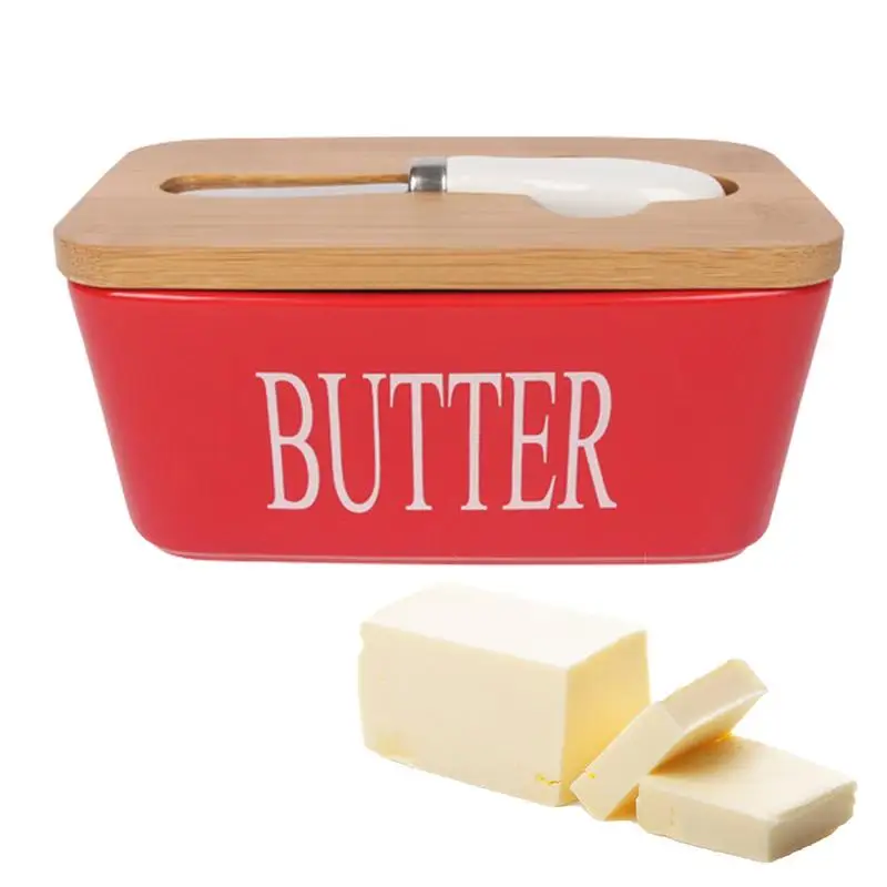 

Butter Dish With Lid Covered Ceramic Stick Holder For Countertop Sealing Box Dish Cheese Trays Kitchen Butter Dish With Covers