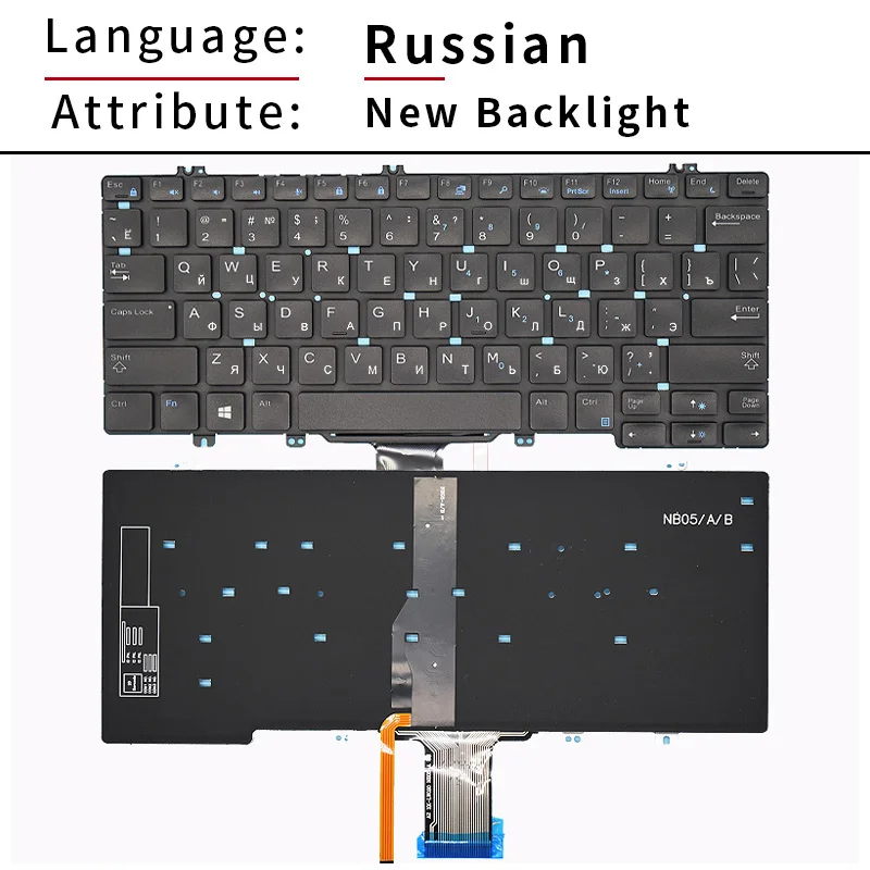Фото Русская клавиатура для DELL E5280 E7280 E7380 E7220 Latitude 5290 7290 7380 7389 7390 5288 5289 E7390 E7290 E5290 №5