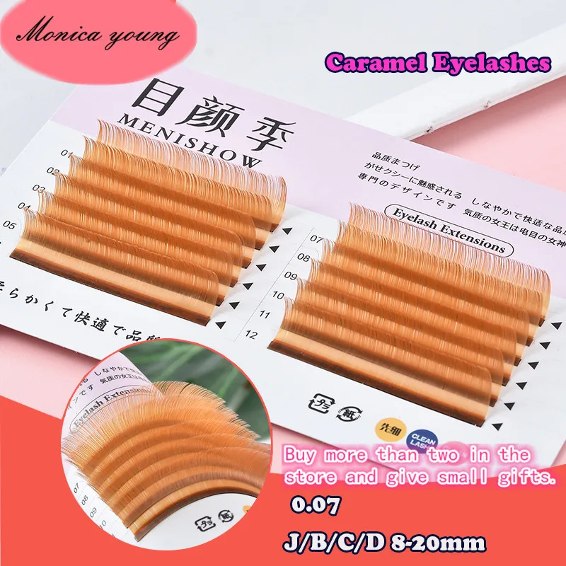 

Caramel Lashes Colorful Volume Eyelash Extensions Individual Beauty Health Russian Lashes Bundles Private Label Makeup Wholesale