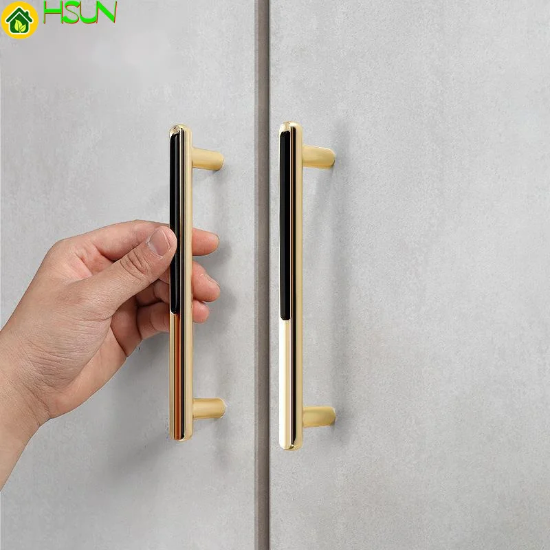 Современная дверная ручка для шкафа золотистая современная с одним отверстием