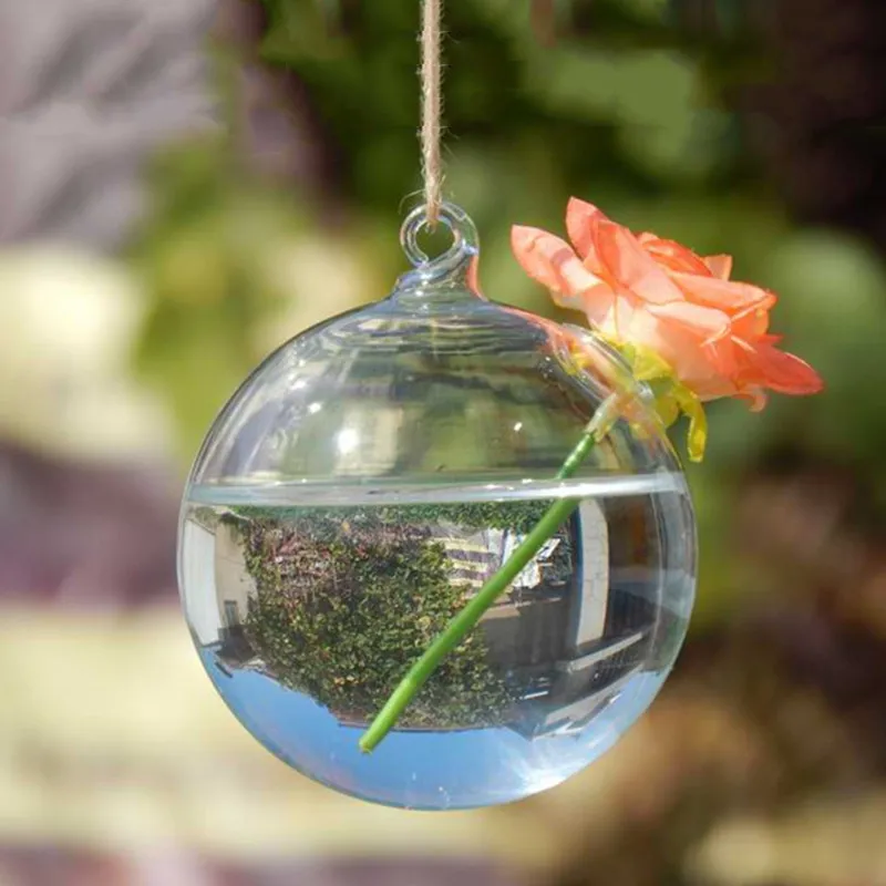 

8pcs/pack Diameter=15cm Small Hole Glass Terrarium Vase Home Decoration Hanging Globe Wedding Live Props Water Plant Bottle Gift