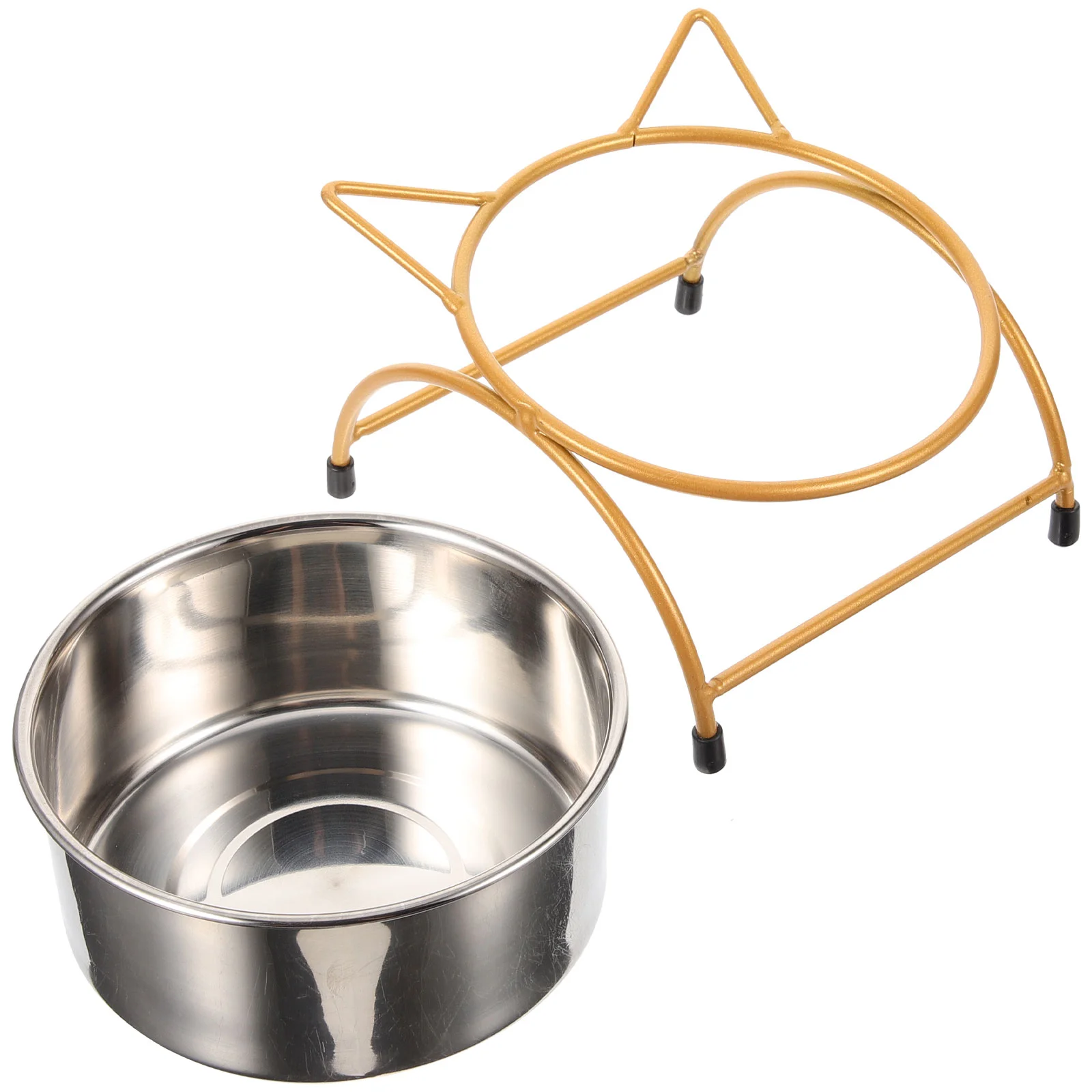 

Raised Rack Cat Bowl Neck Guard Bowl Tilted Cat Food Storage Double-bowl