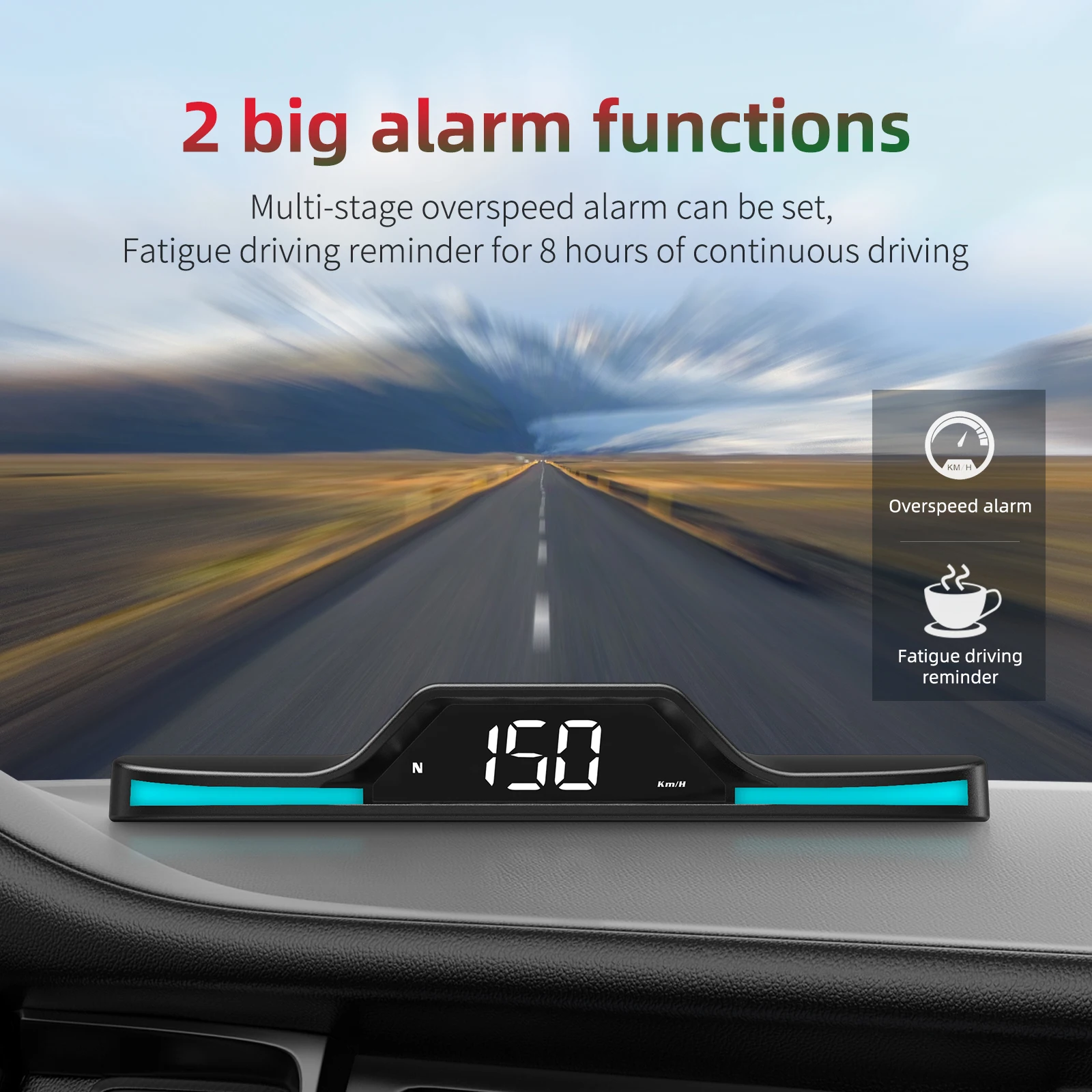 

Универсальный автомобильный GPS-дисплей HUD, спидометр, HD ЖК-дисплей, подключи и работай, сигнализация превышения скорости, цифровой GPS HUD для всех автомобилей