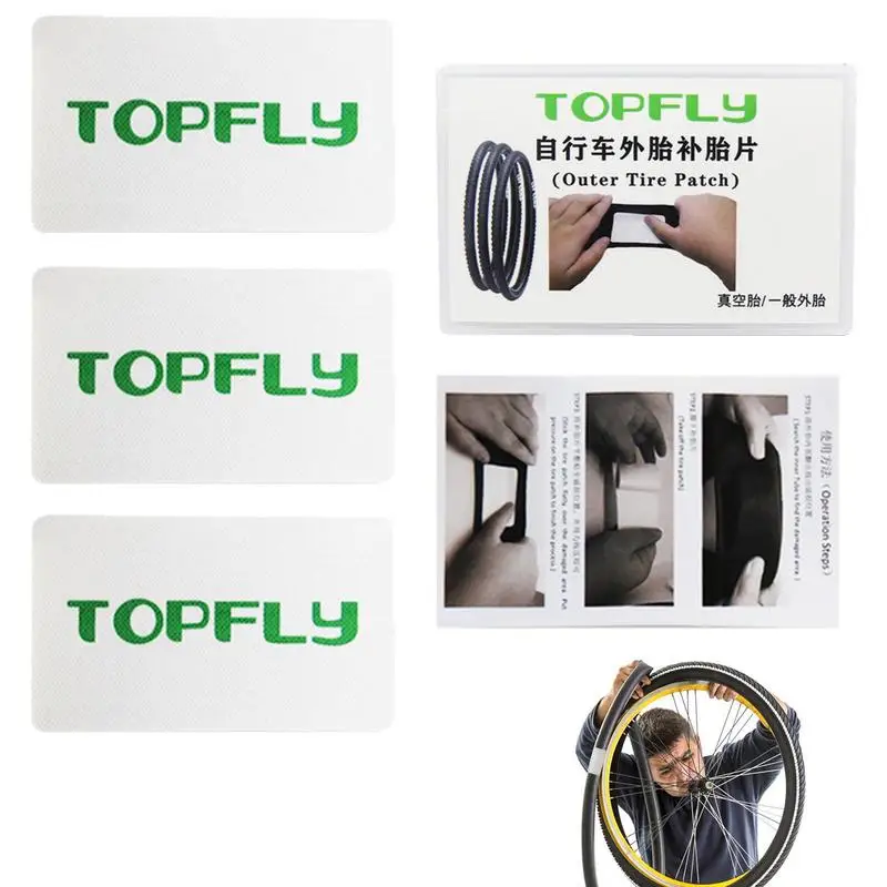 

Bike Patch Kit Bike Outer Tire Patch 3 Pieces Bike Tire Puncture Repair Patch With Portable Storage Box For Road Mountain