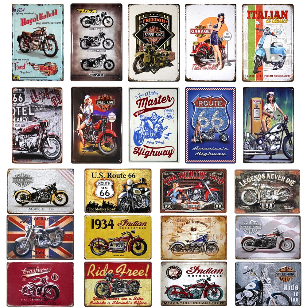 

Mini Catalogue Metal Sign Wall Decor Motorcycle Club Vintage Plaque Motorcycle Tin Sign Wall Decor For Garage Bar Metal Crafts