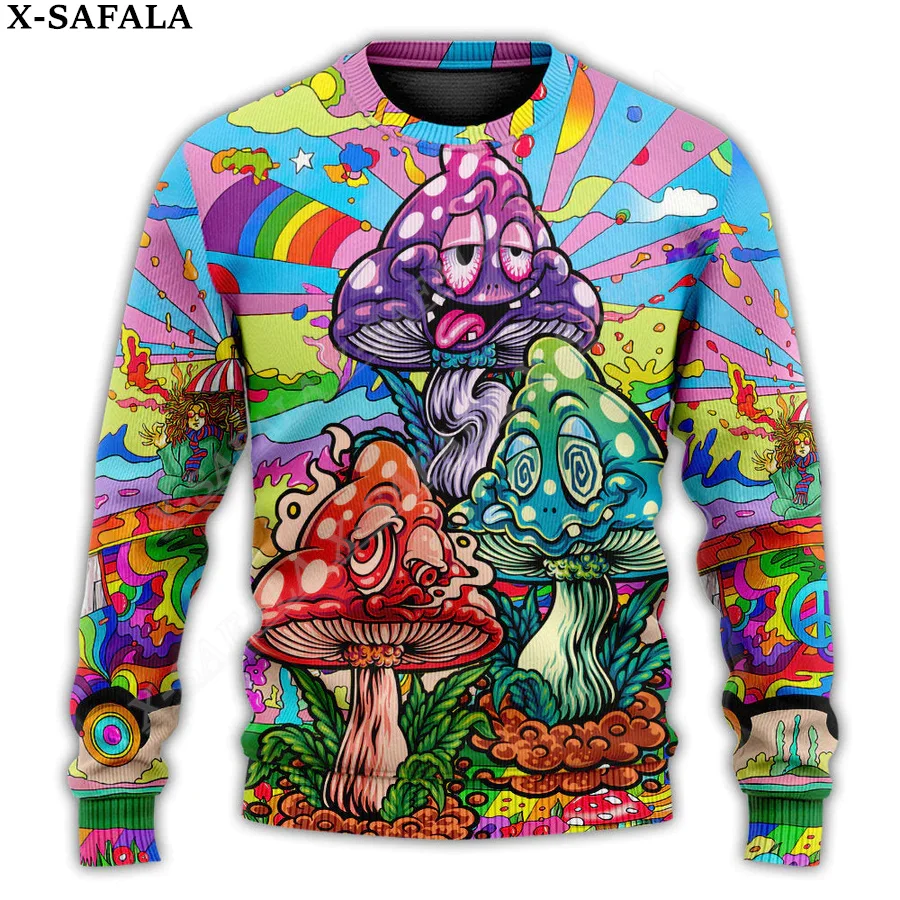 Свитеры в стиле хиппи с рисунком грибов страшные Джемперы для Хэллоуина