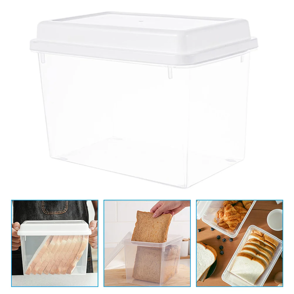 

Bread Toast Box Fridge Food Holder Clear Cake Containers Refrigerator Fruit Organizer Storage Bin Lid Kitchen Fresh Canister
