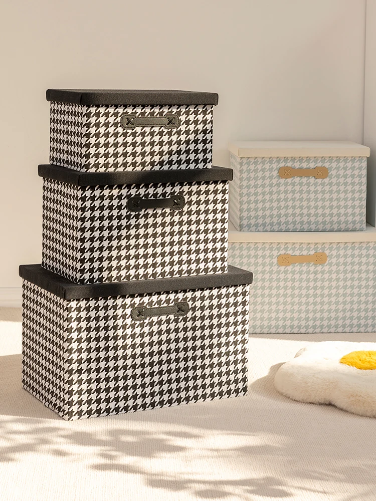 

Dustproof Clothes Socks Storage Box with Lid Bedroom Wardrobe Toy Snacks Sundries Fold-able Organizer Cosmetics Storage Basket