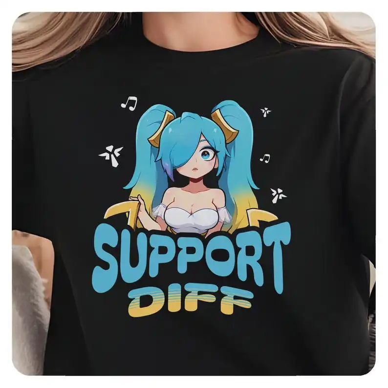 Футболка Support Diff Sona | Игровая футболка геймерская рубашка одежда для видеоигр