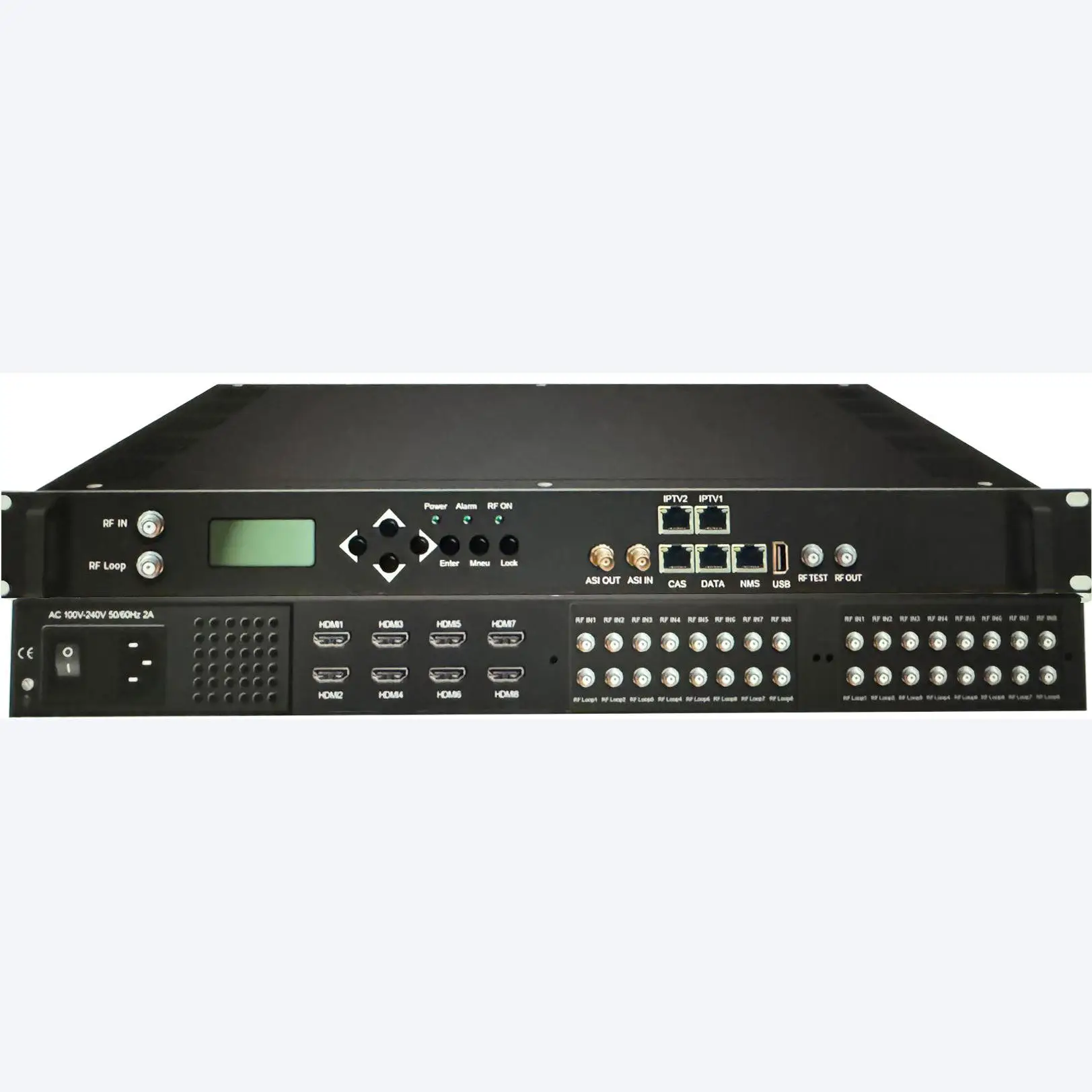 Фото 24-канальный Full HD ASI IP ISDB-T/DVB-T/DVB-C кодер-модулятор с поддержкой H.264/H.265, готовый к работе с RF-конвертером, металлический корпус, оборудование для Web TV №1